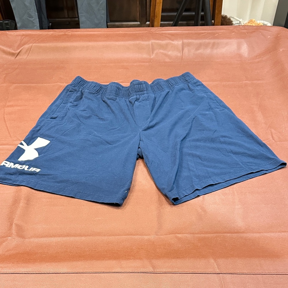 Under Armour Navy Blue Men's Athletic Shorts with Logo